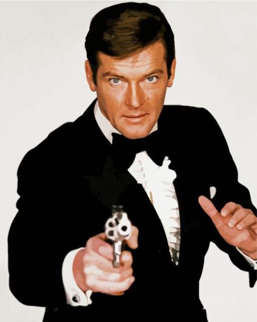 Roger Moore Actor paint by numbers
