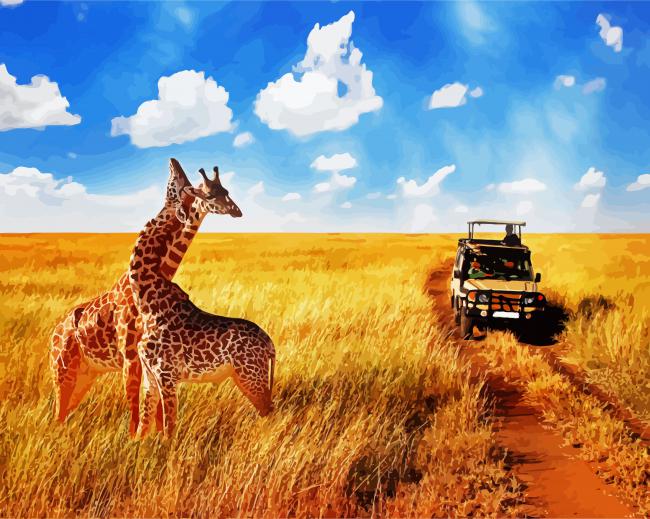 Serengeti Park Tanzania Giraffe paint by numbers
