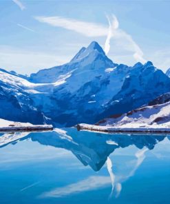Snowy Swiss Alps paint by numbers