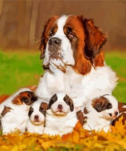 St Bernard Puppies paint by numbers