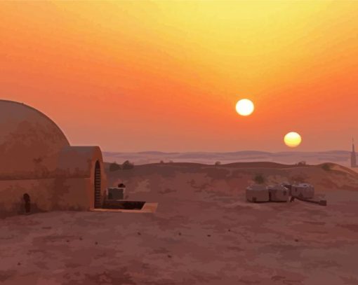 Star Wars Landscape Sunset paint by numbers