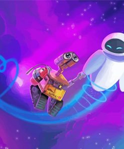 Wall E and Eve in Space paint by numbers