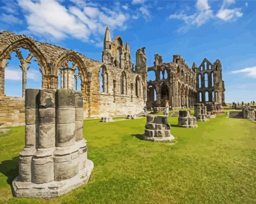 Whitby Abbey England paint by numbers