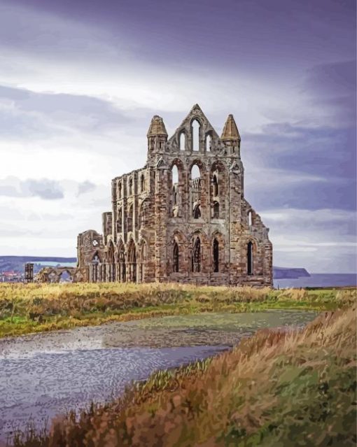 Whitby Abbey paint by numbers