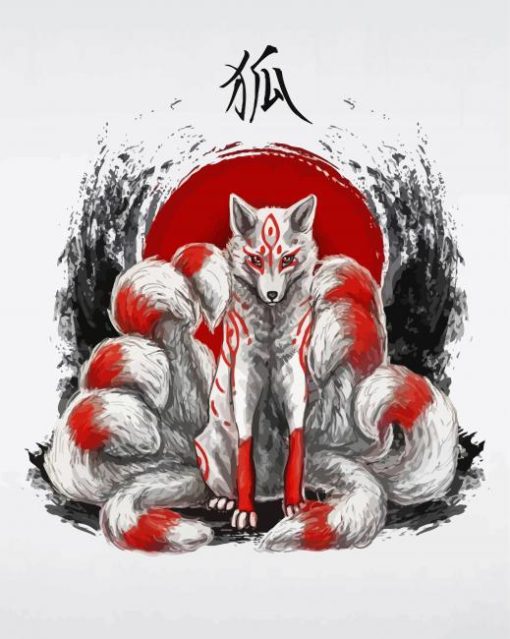 White Red Nine Tailed Fox