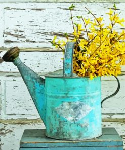 Yellow Flowers in a Watering Can paint by numbers