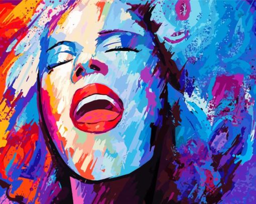 Abstract Singer Woman paint by numbers