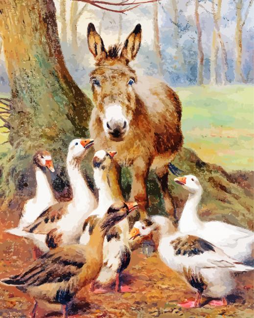 Aesthetic Donkeys and Geese paint by numbers