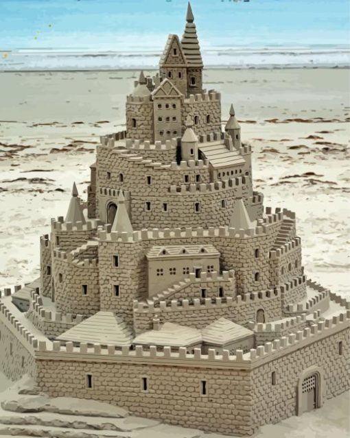 Aesthetic Sand Castle paint by numbers