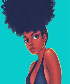Afro Hair Black Girl paint by numbers