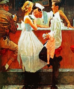 After The Prom by Norman Rockwell paint by numbers
