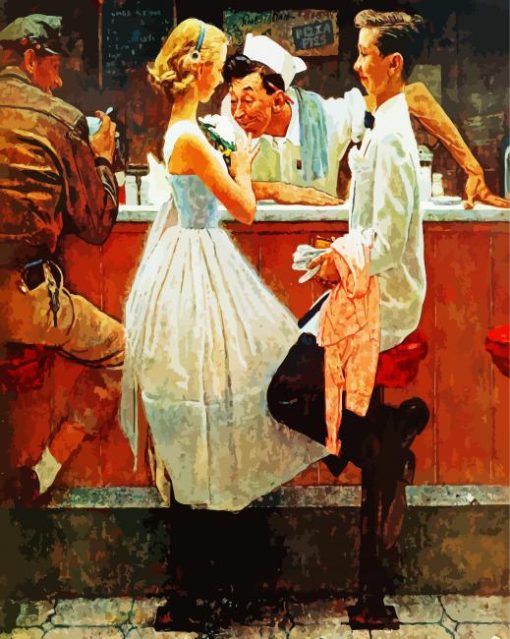 After The Prom by Norman Rockwell paint by numbers