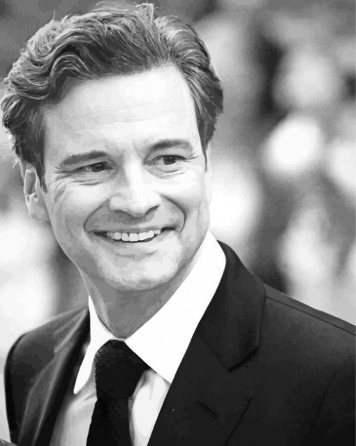 Black and White Colin Firth paint by numbers