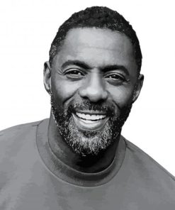 Black and White Idris Elba paint by numbers