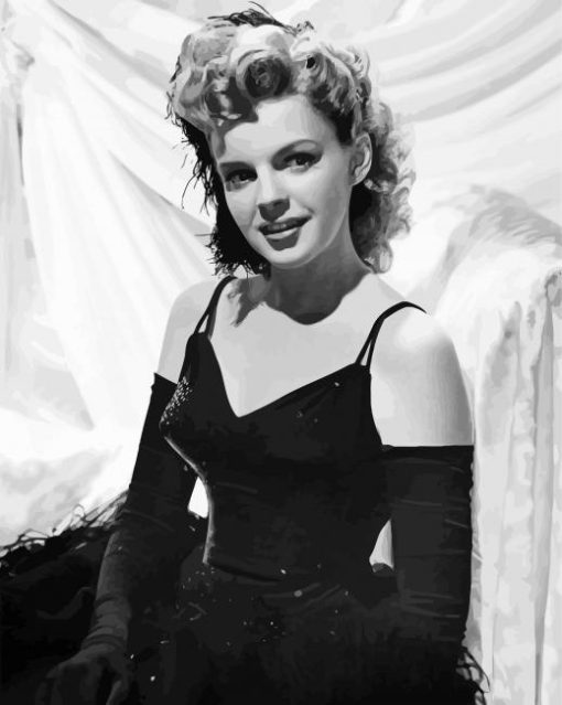 Black and White Judy Garland paint by numbers