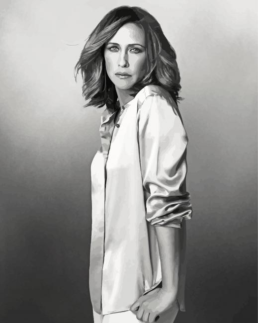 Black and White Vera Farmiga paint by numbers