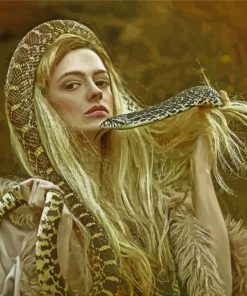 Blonde Girl with Snake paint by numbers