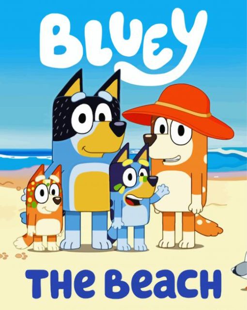 Bluey The Beach paint by numbers