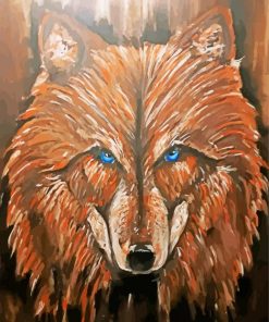 Brown Wolf Animal Art paint by numbers