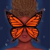 Butterfly on Black Girl Face paint by numbers