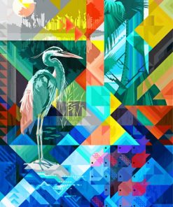 Colorful Abstract Cranes Birds paint by numbers