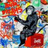 Colorful Banksy Monkey paint by numbers