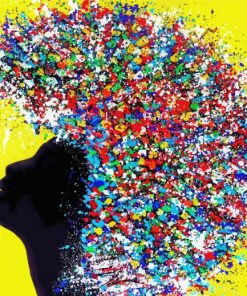 Colorful Afro Hair Abstract paint by numbers