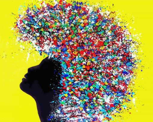 Colorful Afro Hair Abstract paint by numbers