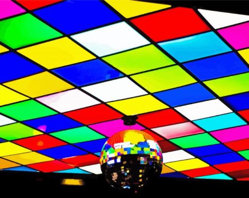 Colorful Disco Roof paint by numbers