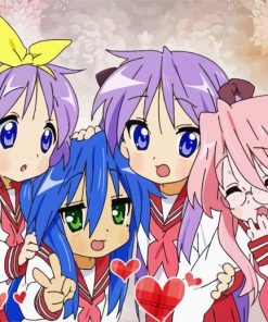 Cute Anime Girls Lucky Star paint by numbers