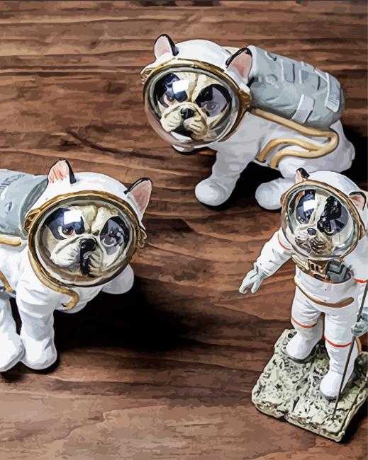 Dogs Animals Astronauts paint by numbers