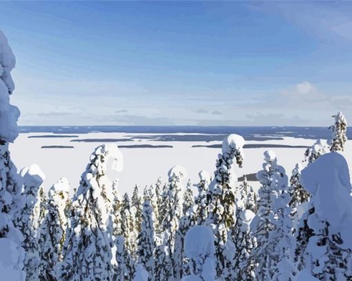 Finland The Koli Ice Road and Koli National Park paint by numbers