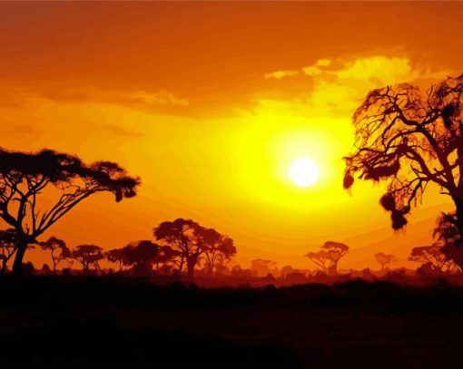 Kenya Sunset paint by numbers