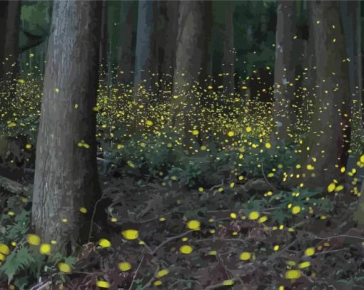 Landscape Fireflies paint by numbers