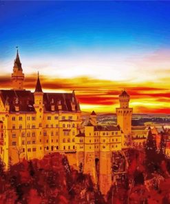 Neuschwanstein Castle at Sunset paint by numbers