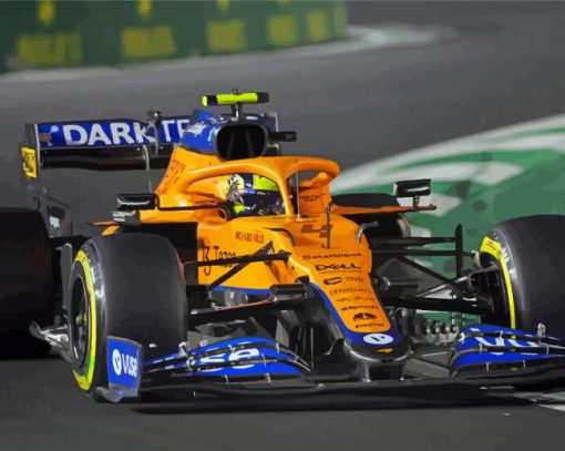 Orange Mclaren F1 Car paint by numbers