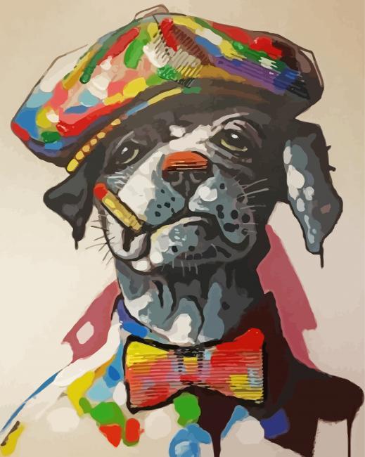 Pop Art Dog Smoking paint by numbers