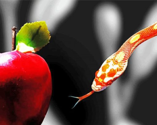 Red Apple and Snake paint by numbers