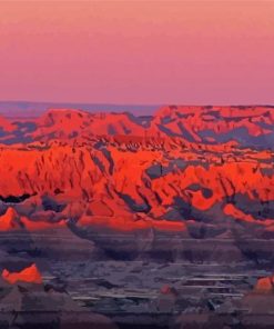Red Sunset Badlands paint by numbers