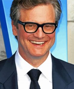 Smiling Colin Firth paint by numbers