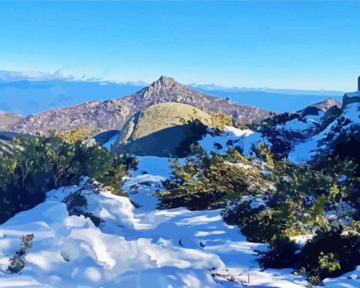 Snowy Mount Buffalo paint by numbers