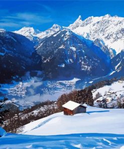 Snowy Landscape Vorarlberg paint by numbers