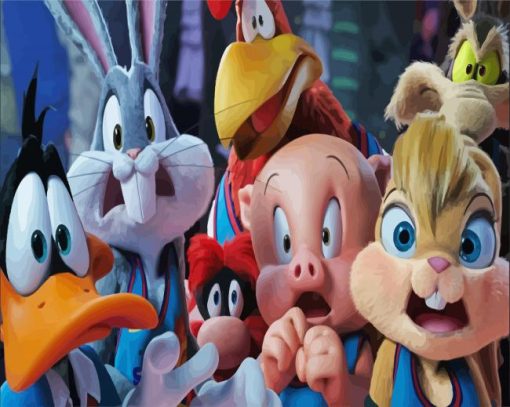 Space Jam Animation Characters paint by numbers