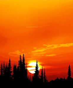Sunset Orange Forest paint by numbers