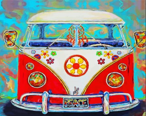 The Hippie Van paint by numbers