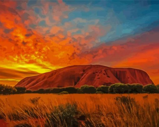 Uluru National Park at Sunset paint by numbers