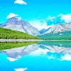 Water Reflection Montana Mountains paint by numbers