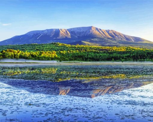 Water Reflection Mt Katahdin paint by numbers