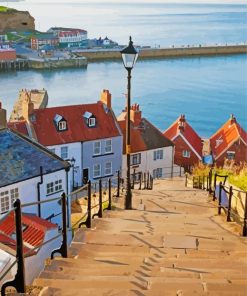 Whitby England Seascape paint by numbers