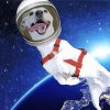 White Dog Astronaut paint by numbers